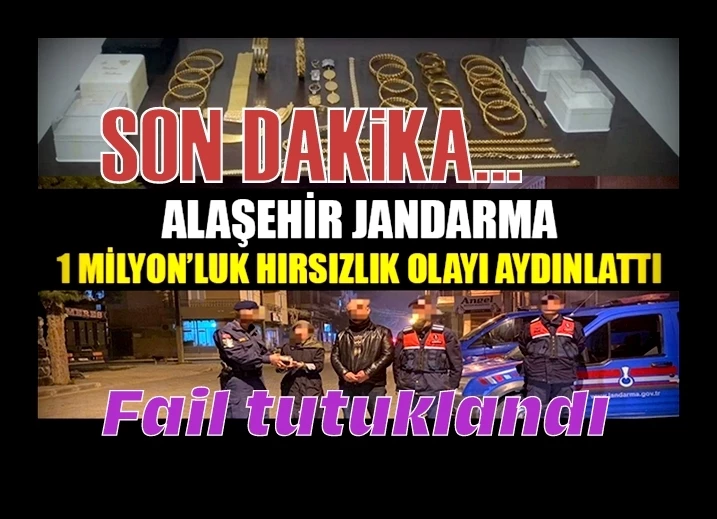 Jandarma 1 milyonluk hırsızlık olayını aydınlattı