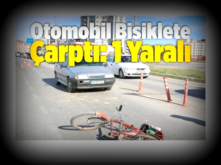 Otomobilin çarptığı bisiklet sürücüsü yaralandı