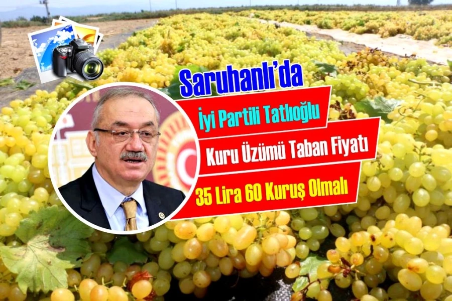 İyi Partili Tatlıoğlu, Kuru Üzümü Taban Fiyatı 35 Lira 60 Kuruş Olmalı