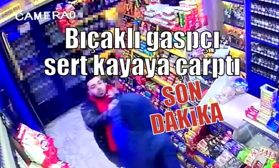 Bıçaklı gaspçı sert kayaya çarptı