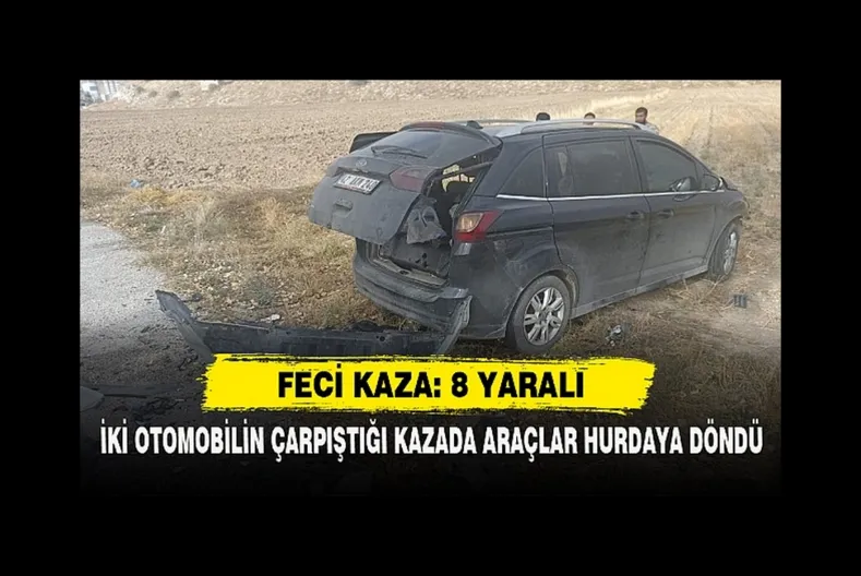 İki otomobilin çarpıştığı kazada 8 kişi yaralandı