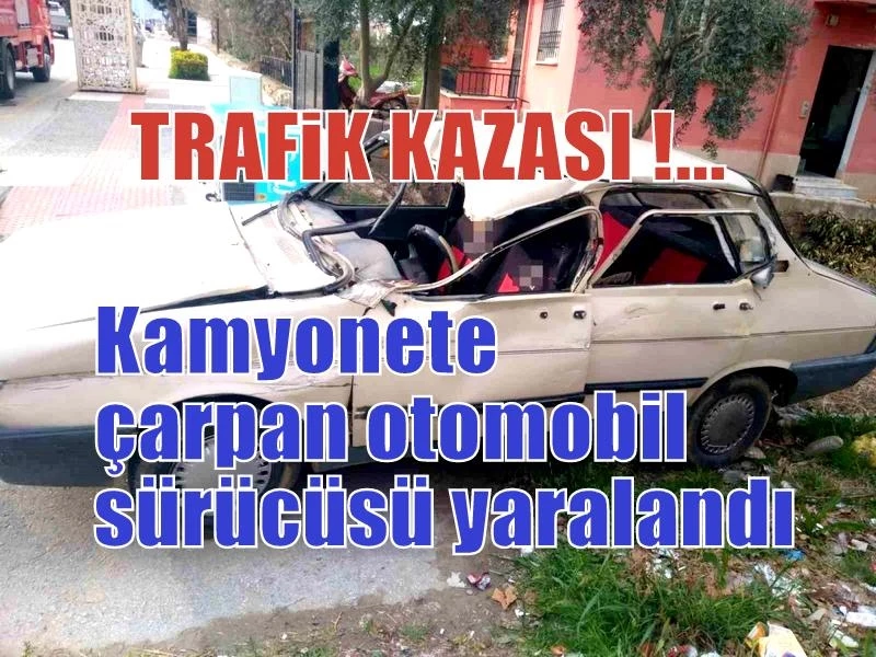 Sarıgöl ilçesinde kamyonete arkadan çarpan otomobilin sürücüsü yaralandı