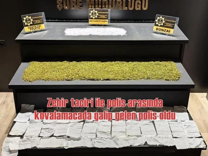  Zehir taciri ile polis arasında kovalamacada galip gelen polis oldu