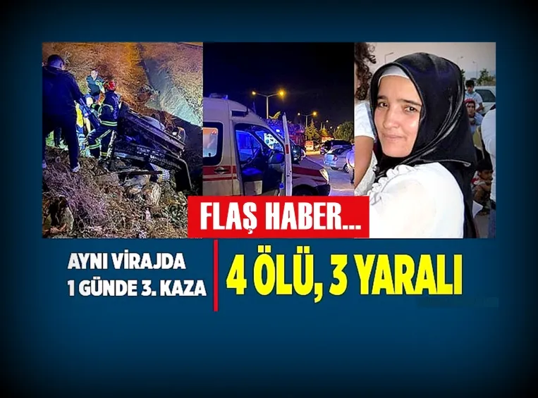 Aynı virajda 1 günde 3. kaza: 4 ölü, 3 yaralı