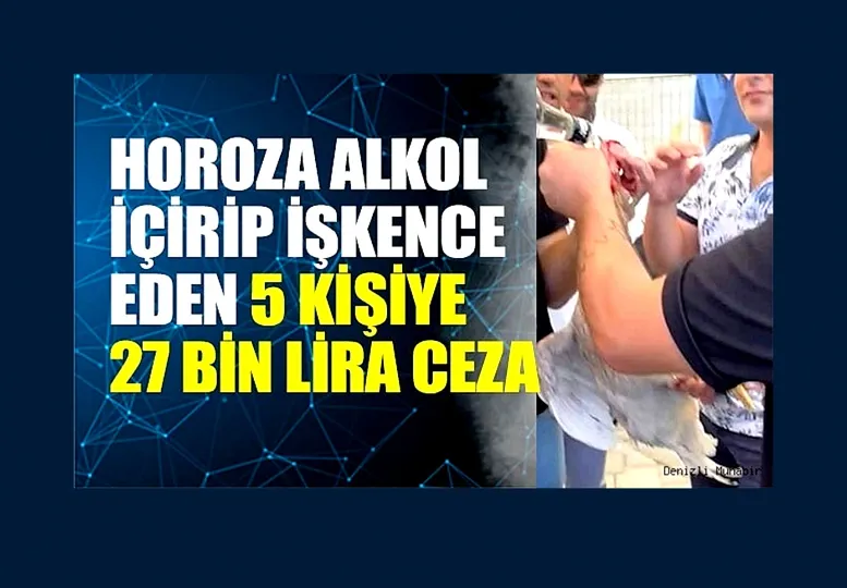 Horoza alkol içirip işkence eden 5 kişiye 27 bin lira ceza kesildi