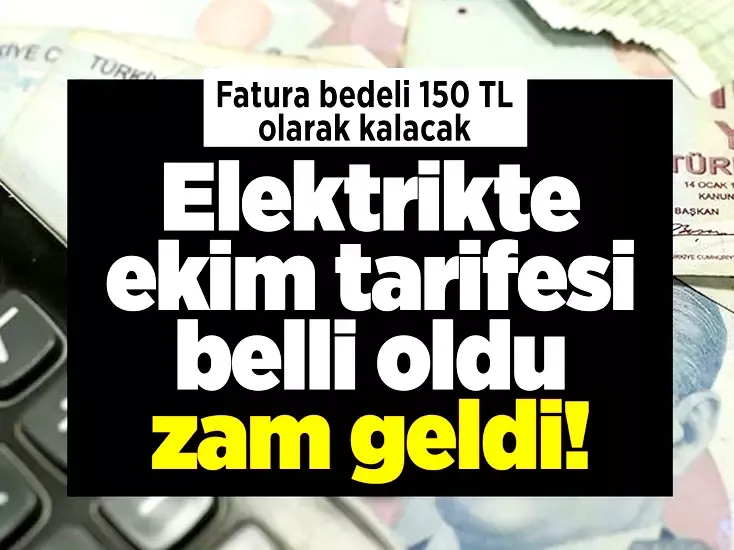 Elektrikte ekim tarifesi belli oldu zam geldi! Fatura bedeli 150 TL olarak kalacak