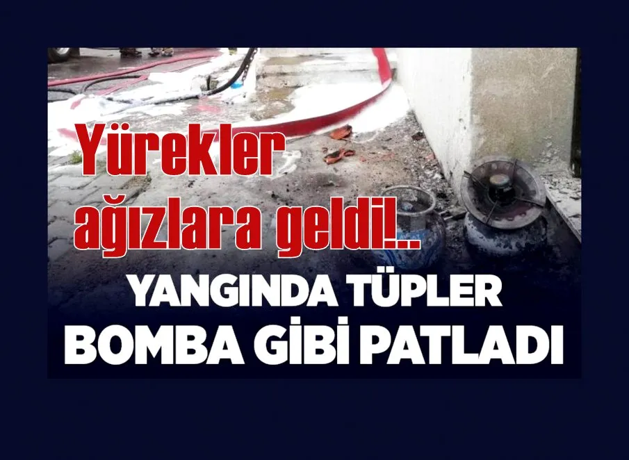 Yürekler ağza geldi! 2 evi saran alevler tüpleri bomba gibi patlattı