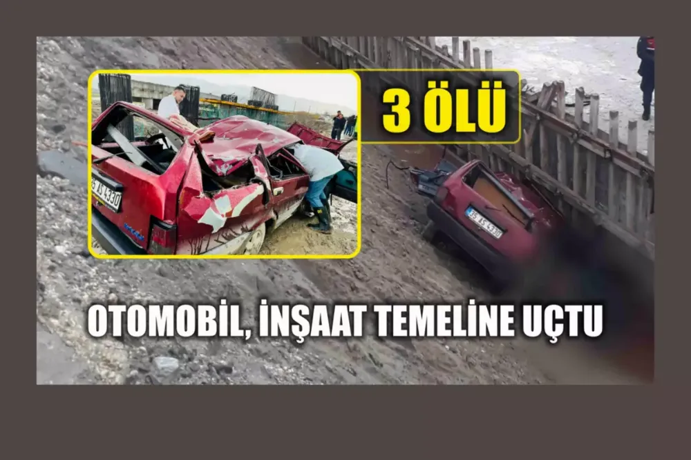 Otomobil, viyadük inşaat temeline uçtu: 3 ölü