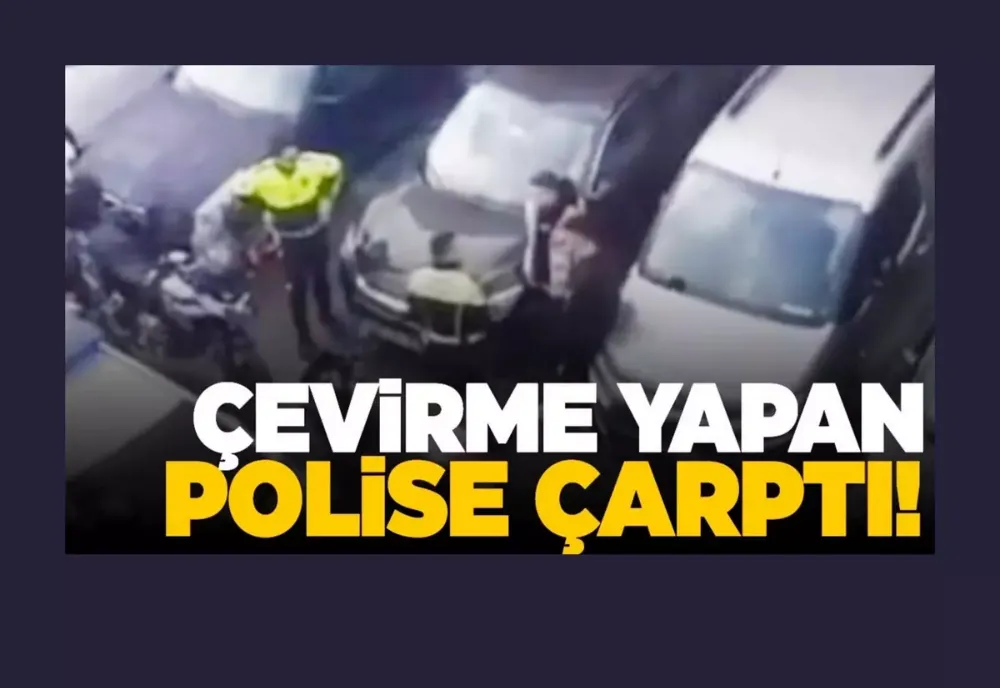 Çevirme yapan trafik polisine motosikletle çarpıp, kaçtı