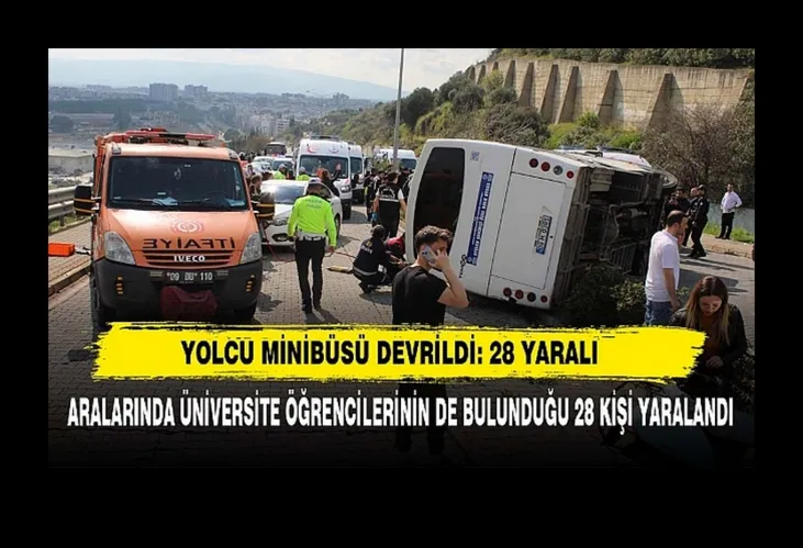 Yolcu minibüsü devrildi: 28 yaralı