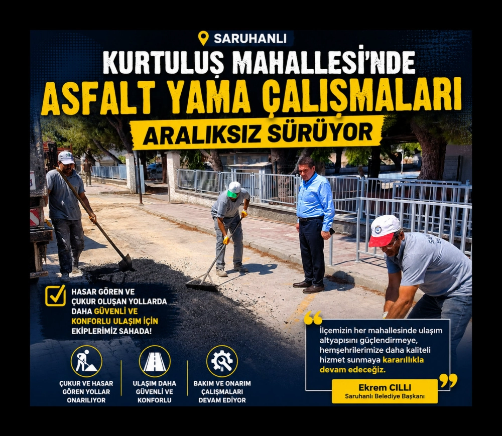 Kurtuluş Mahallesi'nde Asfalt Yama Çalışmaları Aralıksız Sürüyor